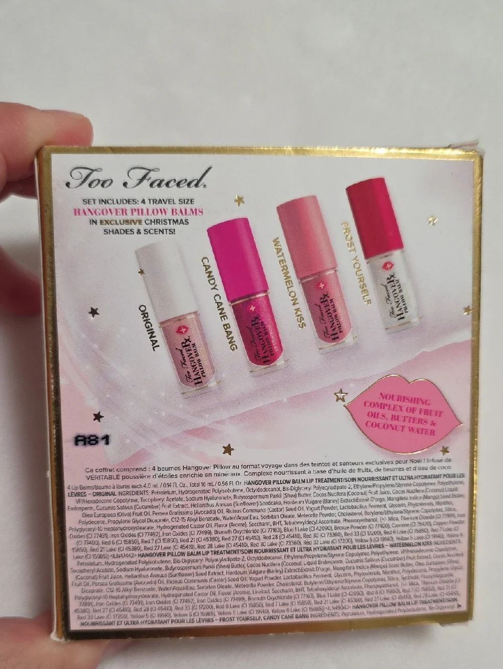 NIB Too Faced HangoveRX Pillow Lip Balm Set 4 Pc